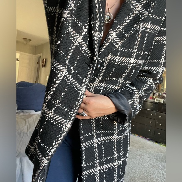 SALE!!!!! NEW elegant Liz Claiborne tweed plaid coat XL fits large - Picture 6 of 13